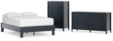 Simmenfort 3-Piece Full Platform Bed with Dresser and Chest (Full Platform Bed, Dresser, Chest of Drawers)