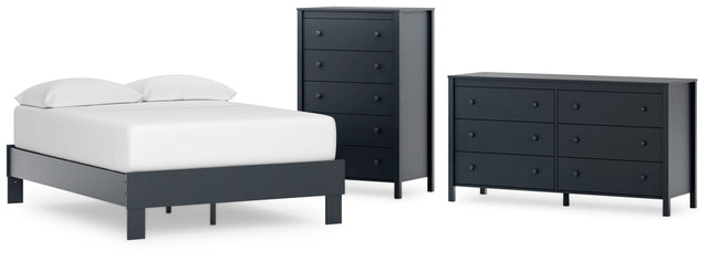 Simmenfort 3-Piece Full Platform Bed with Dresser and Chest (Full Platform Bed, Dresser, Chest of Drawers)