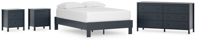 Simmenfort 4-Piece Full Platform Bed with Dresser and 2 Nightstands (Full Platform Bed, Dresser, Nightstand, Nightstand)