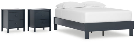 Simmenfort 3-Piece Full Platform Bed with 2 Nightstands (Full Platform Bed, Nightstand, Nightstand)