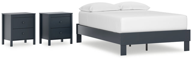 Simmenfort 3-Piece Full Platform Bed with 2 Nightstands (Full Platform Bed, Nightstand, Nightstand)