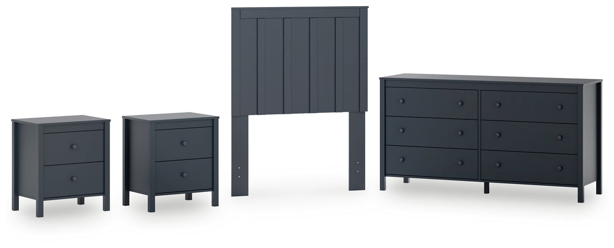 Simmenfort 4-Piece Twin Panel Headboard with Dresser and 2 Nightstands (Twin Panel Headboard, Dresser, Nightstand, Nightstand)