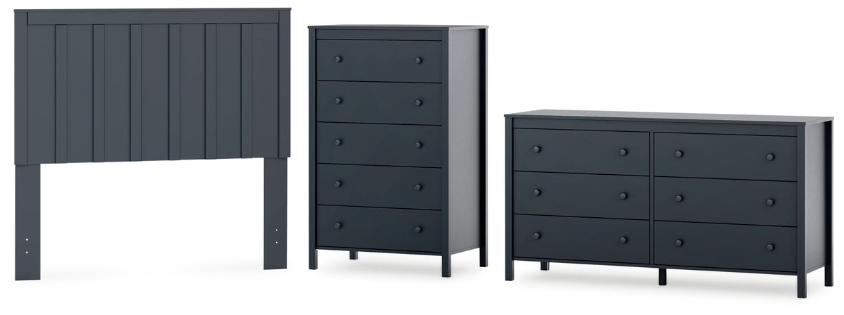 Simmenfort 3-Piece Full Panel Headboard with Dresser and Chest (Full Panel Headboard, Dresser, Chest of Drawers)