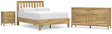 Bermacy 4-Piece Full Platform Panel Bed with Dresser and Nightstand (Full Platform Bed, Full Panel Headboard, Dresser, Nightstand)
