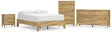 Bermacy 4-Piece Full Platform Bed with Dresser, Chest and Nightstand (Full Platform Bed, Dresser, Chest of Drawers, Nightstand)