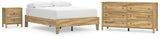 Bermacy 3-Piece Full Platform Bed with Dresser and Nightstand (Full Platform Bed, Dresser, Nightstand)