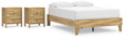 Bermacy 3-Piece Full Platform Bed with 2 Nightstands (Full Platform Bed, Nightstand, Nightstand)