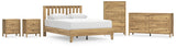 Bermacy 6-Piece Queen Platform Panel Bed with Dresser, Chest and 2 Nightstands (Queen Platform Bed, Queen Panel Headboard, Dresser, Chest of Drawers, Nightstand, Nightstand)