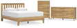 Bermacy 4-Piece Queen Platform Panel Bed with Dresser and Chest (Queen Platform Bed, Queen Panel Headboard, Dresser, Chest of Drawers)