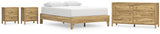 Bermacy 4-Piece Queen Platform Bed with Dresser and 2 Nightstands (Queen Platform Bed, Dresser, Nightstand, Nightstand)