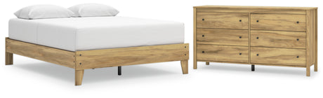 Bermacy 2-Piece Queen Platform Bed with Dresser (Queen Platform Bed, Dresser)