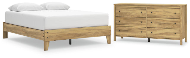 Bermacy 2-Piece Queen Platform Bed with Dresser (Queen Platform Bed, Dresser)