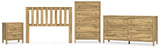 Bermacy 4-Piece Full Panel Headboard with Dresser, Chest and Nightstand (Full Panel Headboard, Dresser, Chest of Drawers, Nightstand)
