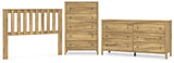 Bermacy 3-Piece Full Panel Headboard with Dresser and Chest (Full Panel Headboard, Dresser, Chest of Drawers)