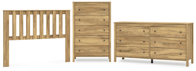 Bermacy 3-Piece Full Panel Headboard with Dresser and Chest (Full Panel Headboard, Dresser, Chest of Drawers)