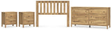 Bermacy 4-Piece Full Panel Headboard with Dresser and 2 Nightstands (Full Panel Headboard, Dresser, Nightstand, Nightstand)