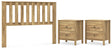 Bermacy 3-Piece Full Panel Headboard with 2 Nightstands (Full Panel Headboard, Nightstand, Nightstand)