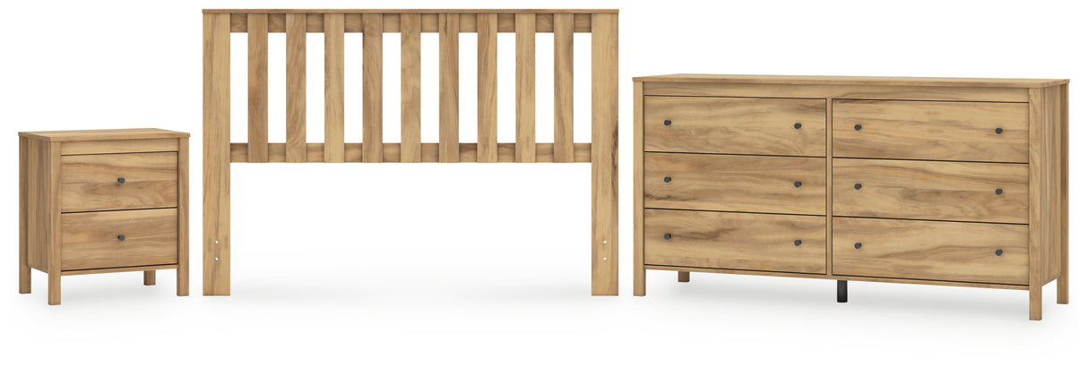 Bermacy 3-Piece Queen Panel Headboard with Dresser and Nightstand (Queen Panel Headboard, Dresser, Nightstand)