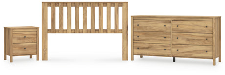 Bermacy 3-Piece Queen Panel Headboard with Dresser and Nightstand (Queen Panel Headboard, Dresser, Nightstand)