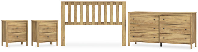 Bermacy 4-Piece Queen Panel Headboard with Dresser and 2 Nightstands (Queen Panel Headboard, Dresser, Nightstand, Nightstand)