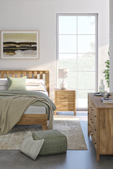 Bermacy 5-Piece Queen Platform Panel Bed with Dresser and 2 Nightstands (Queen Platform Bed, Queen Panel Headboard, Dresser, Nightstand, Nightstand)