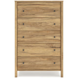 Bermacy 3-Piece Full Platform Bed with Dresser and Chest (Full Platform Bed, Dresser, Chest of Drawers)