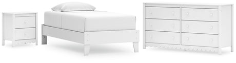 Hallityn 3-Piece Twin Platform Bed with Dresser and Nightstand (Twin Platform Bed, Dresser, Nightstand)