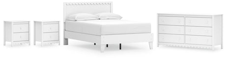 Hallityn 5-Piece Full Panel Platform Bed with Dresser and 2 Nightstands (Full Platform Bed, Full Panel Headboard, Dresser, Nightstand, Nightstand)