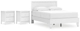 Hallityn 4-Piece Full Panel Platform Bed with 2 Nightstands (Full Platform Bed, Full Panel Headboard, Nightstand, Nightstand)