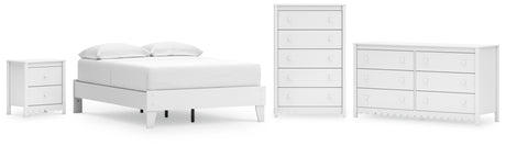 Hallityn 4-Piece Full Platform Bed with Dresser and Nightstand (Full Platform Bed, Dresser, Chest of Drawers, Nightstand)