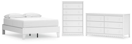 Hallityn 3-Piece Full Platform Bed with Dresser and Chest (Full Platform Bed, Dresser, Chest of Drawers)