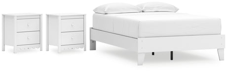 Hallityn 3-Piece Full Platform Bed with 2 Nightstands (Full Platform Bed, Nightstand, Nightstand)