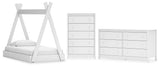 Hallityn 3-Piece Twin Tent Bed with Dresser and Chest (Twin Tent Bed, Dresser, Chest of Drawers)