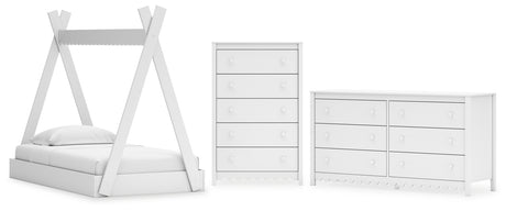 Hallityn 3-Piece Twin Tent Bed with Dresser and Chest (Twin Tent Bed, Dresser, Chest of Drawers)