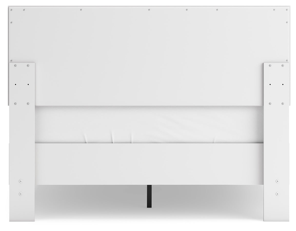 Hallityn 4-Piece Full Panel Platform Bed with Dresser and Chest (Full Platform Bed, Full Panel Headboard, Dresser, Chest of Drawers)