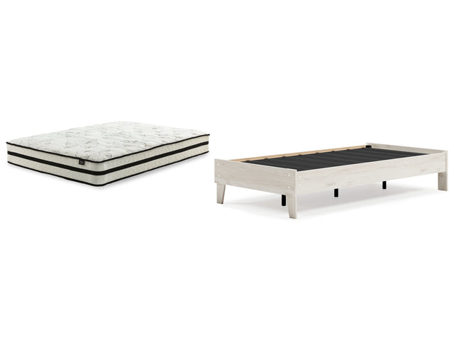 Socalle 2-Piece Twin Platform Bed with Mattress (Twin Platform Bed, Chime 10 Inch Hybrid Twin Mattress in a Box)