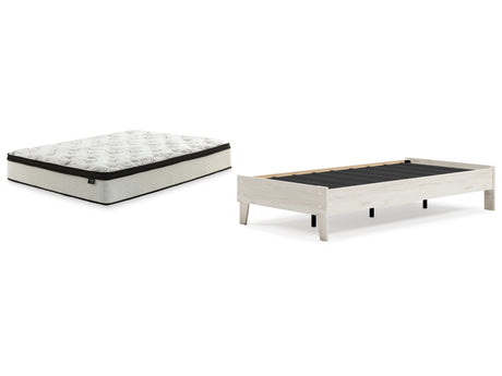 Socalle 2-Piece Twin Platform Bed with Mattress (Twin Platform Bed, Chime 12 Inch Hybrid Twin Mattress in a Box)