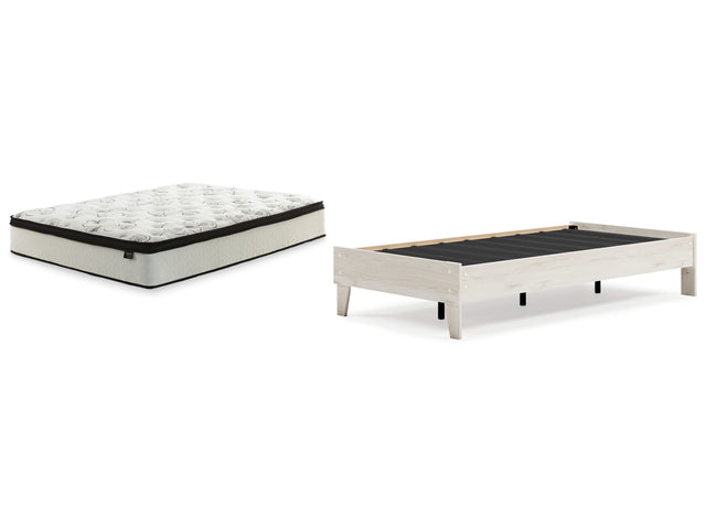 Socalle 2-Piece Twin Platform Bed with Mattress (Twin Platform Bed, Chime 12 Inch Hybrid Twin Mattress in a Box)