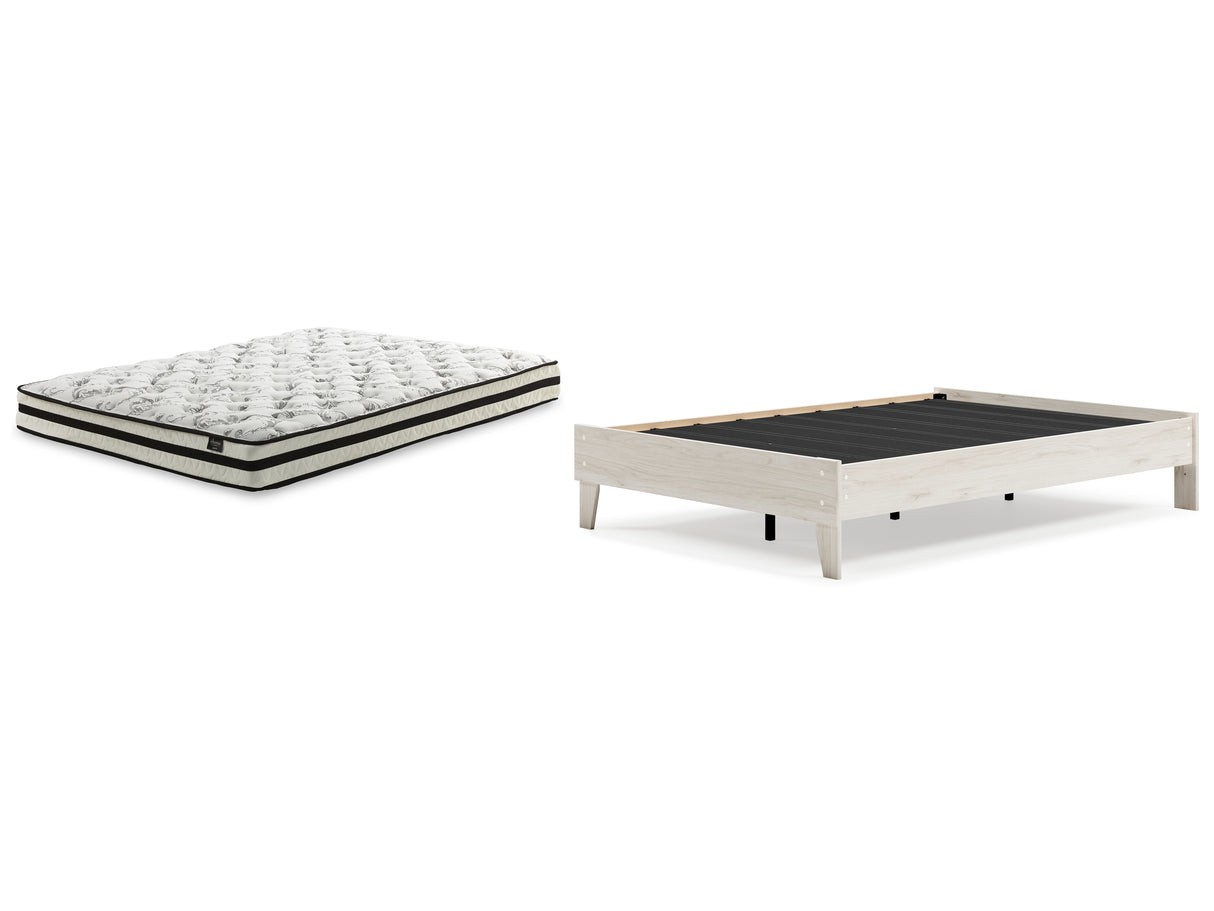 Socalle 2-Piece Full Platform Bed with Mattress (Full Platform Bed, 8 Inch Chime Innerspring Full Mattress in a Box)
