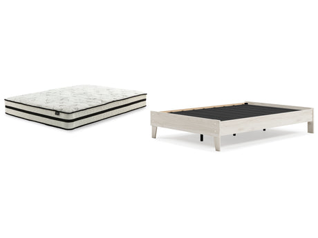 Socalle 2-Piece Full Platform Bed with Mattress (Full Platform Bed, Chime 10 Inch Hybrid Full Mattress in a Box)