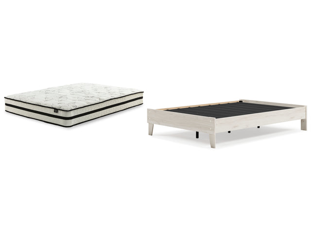 Socalle 2-Piece Full Platform Bed with Mattress (Full Platform Bed, Chime 10 Inch Hybrid Full Mattress in a Box)