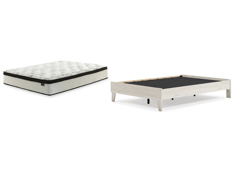 Socalle 2-Piece Full Platform Bed with Mattress (Full Platform Bed, Chime 12 Inch Hybrid Full Mattress in a Box)