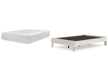 Socalle 2-Piece Full Platform Bed with Mattress (Full Platform Bed, Chime 12 Inch Memory Foam Full Mattress in a Box)