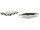 Socalle 2-Piece Queen Platform Bed with Mattress (Queen Platform Bed, 8 Inch Chime Innerspring Queen Mattress in a Box)