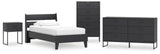 Socalle 5-Piece Twin Panel Platform Bed with Dresser, Chest and Nightstand (Twin Platform Bed, Twin Panel Headboard, Dresser, Chest of Drawers, Nightstand)