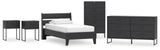 Socalle 6-Piece Twin Panel Platform Bed with Dresser, Chest and 2 Nightstands (Twin Platform Bed, Twin Panel Headboard, Dresser, Chest of Drawers, Nightstand, Nightstand)