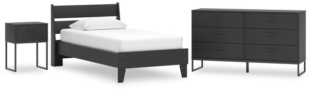 Socalle 4-Piece Twin Panel Platform Bed with Dresser and Nightstand (Twin Platform Bed, Twin Panel Headboard, Dresser, Nightstand)