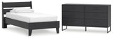 Socalle 3-Piece Twin Panel Platform Bed with Dresser (Twin Platform Bed, Twin Panel Headboard, Dresser)