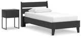 Socalle 3-Piece Twin Panel Platform Bed with Nightstand (Twin Platform Bed, Twin Panel Headboard, Nightstand)