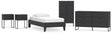 Socalle 5-Piece Twin Platform Bed with Dresser, Chest and 2 Nightstands (Twin Platform Bed, Dresser, Chest of Drawers, Nightstand, Nightstand)